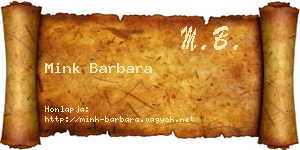 Mink Barbara névjegykártya